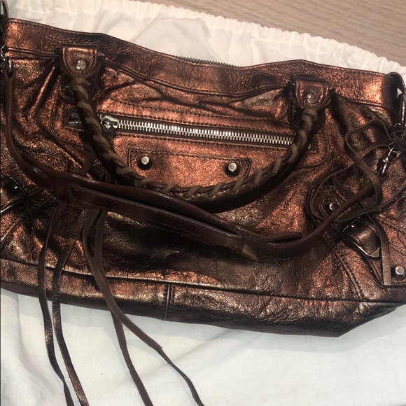 Rare Vintage Balenciaga Shimmer Brown Purse - Picture 6 of 6